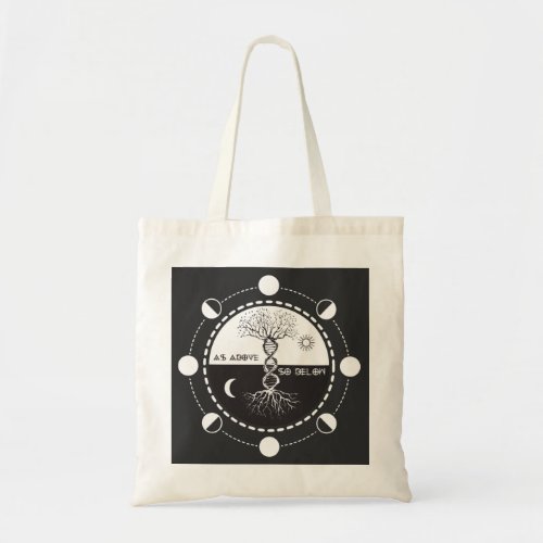 As Above so Below DNA Tree of Life  Magic Alchemy  Tote Bag