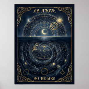 As Above So Below Hermetic Alchemy Celestial Poster