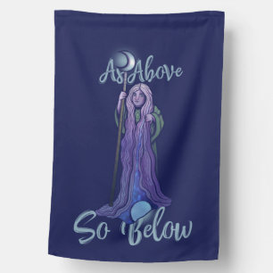 As Above So Below Pagan Crone House Flag