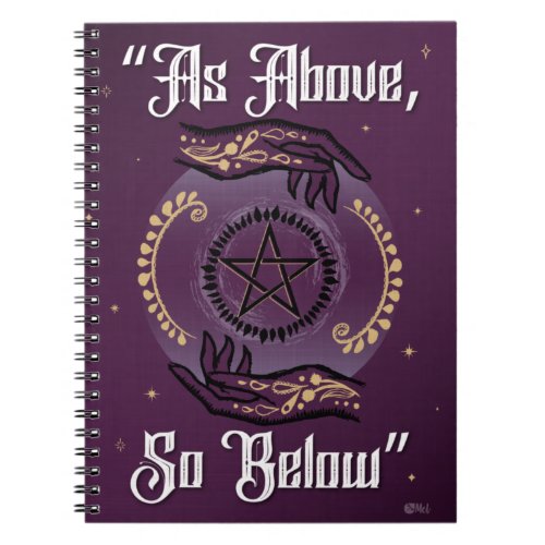 As Above So Below _ Purple and Gold Notebook