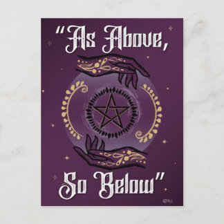 As Above So Below - Purple and Gold Postcard