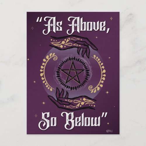 As Above So Below _ Purple and Gold Postcard