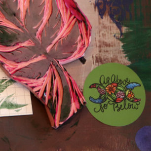 As Above So Below Triple Moon Classic Round Sticker