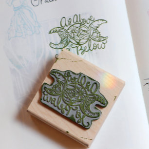 As Above So Below Triple Moon Rubber Stamp