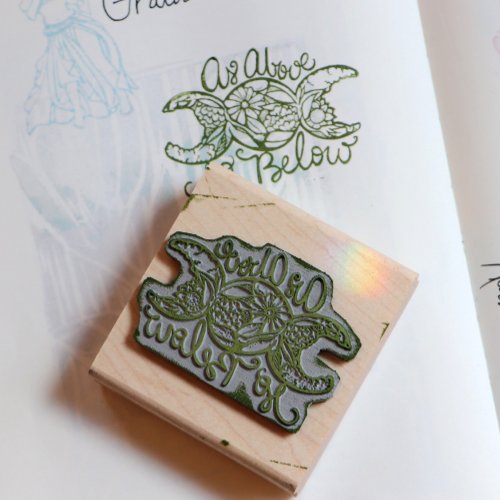 As Above So Below Triple Moon                      Rubber Stamp