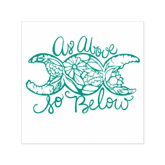 As Above So Below Triple Moon                      Self-inking Stamp (Design)
