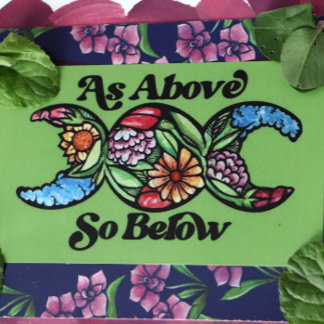 As Above So Below Triple Moon Symbol               Rectangular Sticker