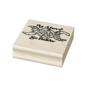 As Above So Below Triple Moon Symbol Rubber Stamp
