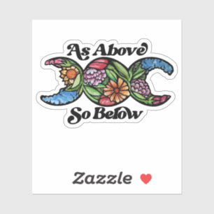 As Above So Below Triple Moon Symbol Sticker