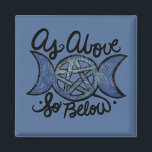 As Above So Below Triple Moon Wiccan Art Magnet<br><div class="desc">"As Above, So Below" is a profound concept deeply rooted in Wiccan and pagan traditions, often symbolized by the Triple Moon. This sacred phrase reflects the interconnectedness of the universe, embodying balance, harmony, and the relationship between the spiritual and physical realms. Wiccan art celebrates these themes with intricate designs featuring...</div>