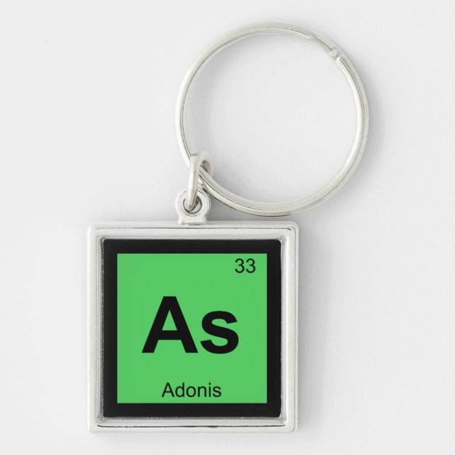 As - Adonis Greek Chemistry Periodic Table Symbol Keychain (Front)