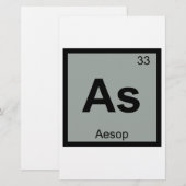As - Aesop Fables Chemistry Periodic Table Symbol (Front/Back)
