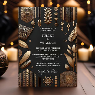 As African Ghana Brown Traditional Nigeria Wedding Invitation