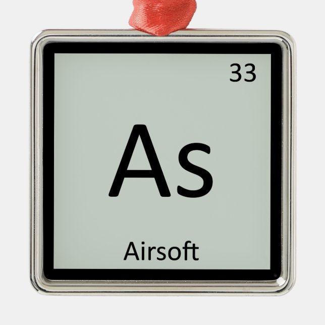 As - Airsoft Sports Chemistry Periodic Table Metal Ornament (Front)