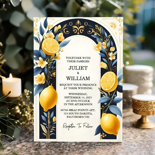 As Arch Food Fun Fruit Lime Lemon Wedding Invitation