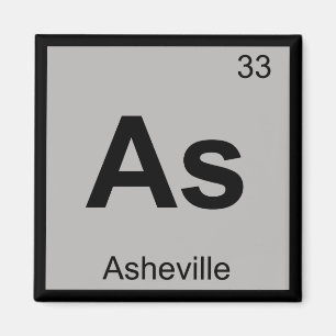 As - Asheville North Carolina Chemistry Symbol Magnet