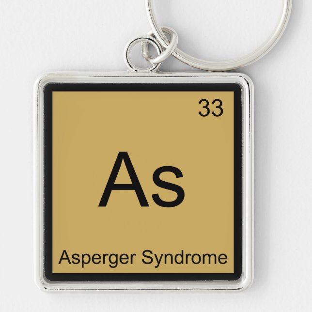 As - Asperger Syndrome Funny Chemistry Element Tee Keychain (Front)