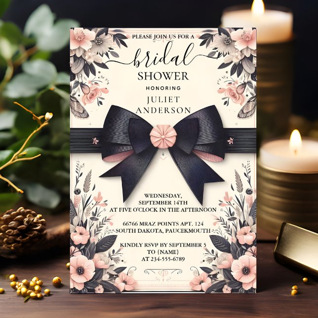 As Banners Bows Satin Ribbon Cutting Bridal Shower Invitation (Creator Uploaded)
