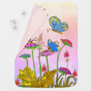 As Beautiful As Baby - Flowers & Butterflies Pink Blanket