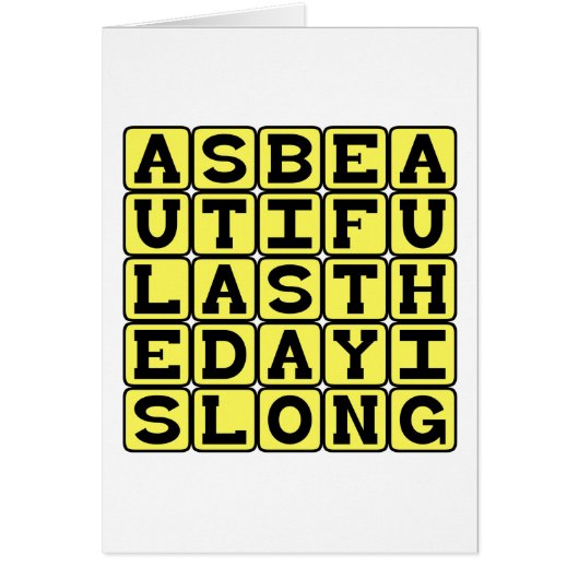 As Beautiful As The Day Is Long, Very Pretty Cards (Front)