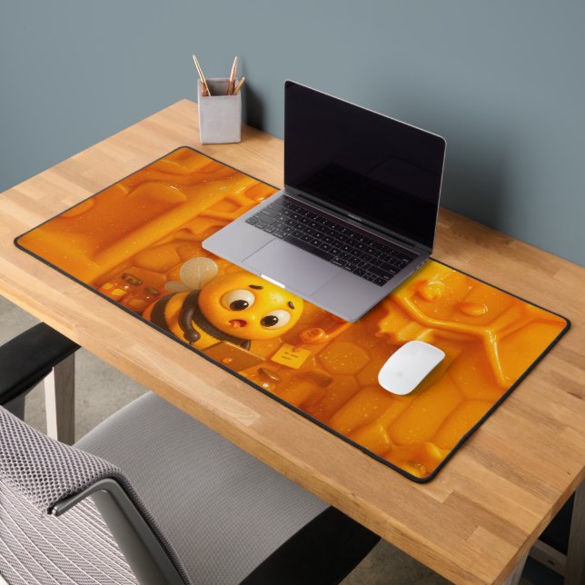 As busy as a bee – oversized cute bee desk setup mat (Office 2)