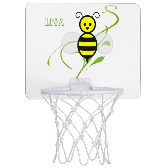 As Busy As A Bee Personalized Mini Basketball Hoop (Front)
