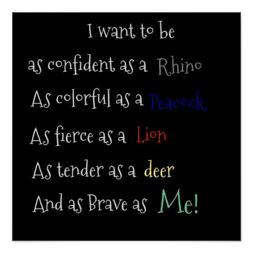As confident as a Rhino Poster