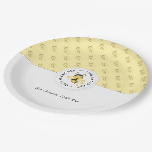 As Cute As Can Bee Cartoon  Personalized Monogram Paper Plates