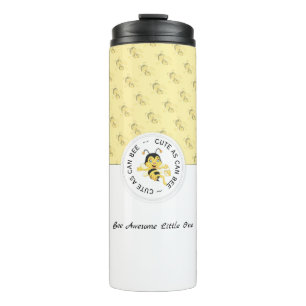 As Cute As Can Bee Cartoon Personalized Monogram Thermal Tumbler