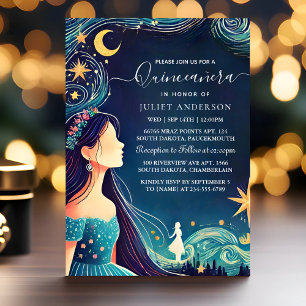 As Dark Fun Star Prom Starry Night Sky Quinceanera Invitation