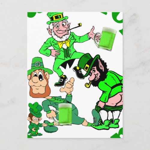 As drunk as a leprechaun postcard