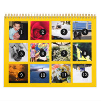 As Easy as 1 to 12 Original Photo Yellow Calendar