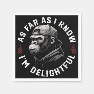 As Far As I Know I'm Delightful Funny Monkey Napkins