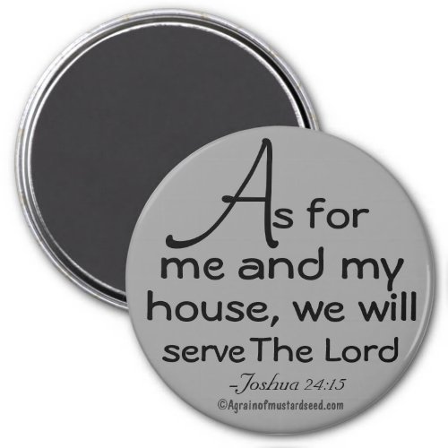 As for me and my house Bible Quote Magnet