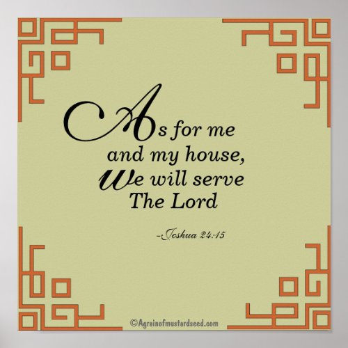 As for me and my houseBible Quote Prayer Poster