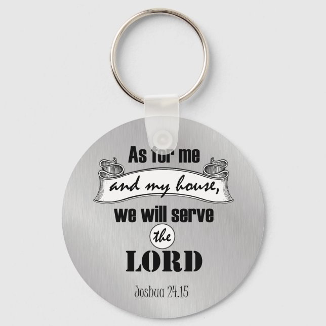 As for Me and My House Bible Verse Keychain (Front)