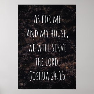 As for me and my house black abstract poster