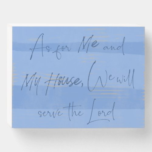 As for me and my house blue wooden box sign