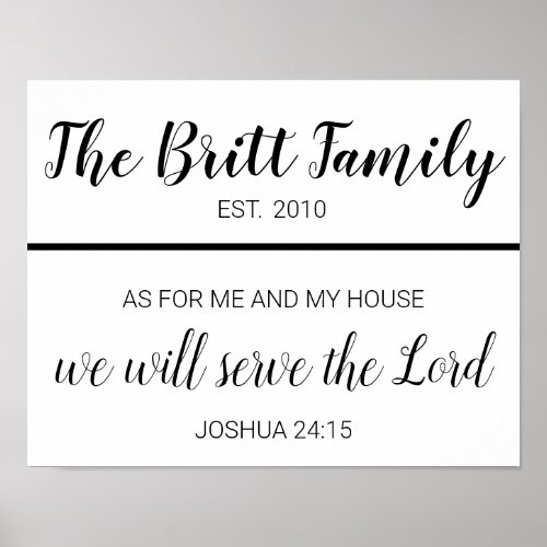 As For Me and My House Customizable Poster