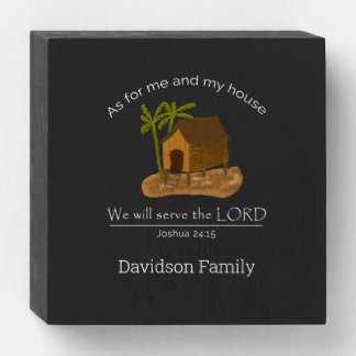 As For Me And My House - Joshua 24:15 Bible Verse Wooden Box Sign