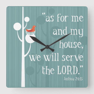 As For Me and My House Square Wall Clock