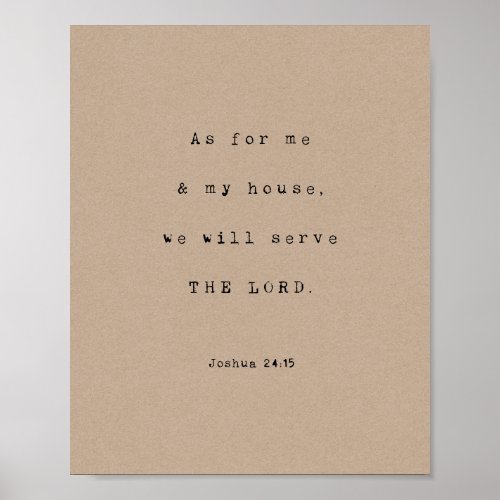 As for me and my house THE LORD Joshua Kraft Poster