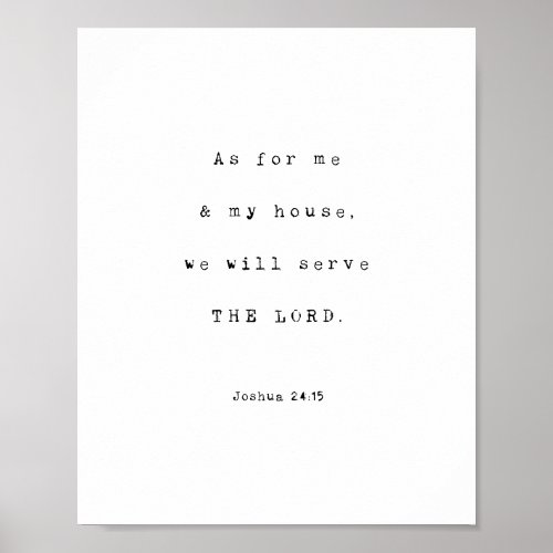 As for me and my house THE LORD Joshua Verse Poster