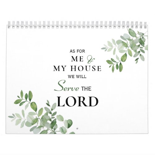 As for Me and My House We will Serve Lord Photo Calendar
