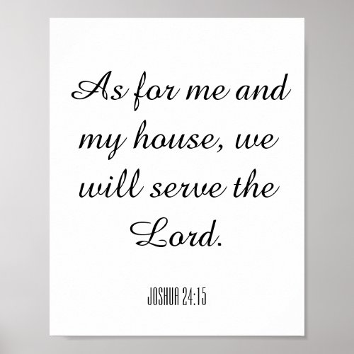 As for me and my house we will serve the Lord Poster