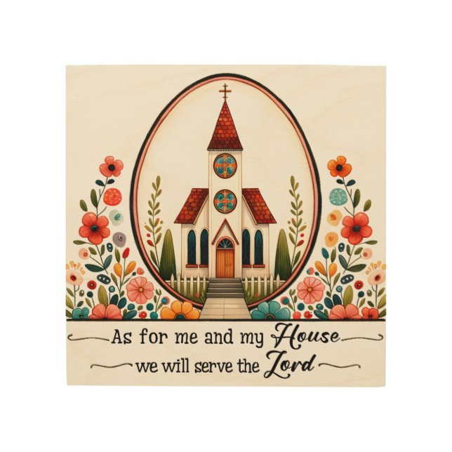 As For Me And My House We Will Serve The Lord Wood Wall Art (Front)