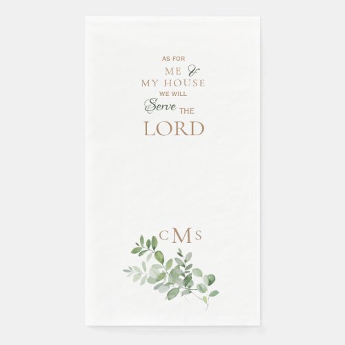 As for Me  My House Gold Monogram Foliage Paper Guest Towels