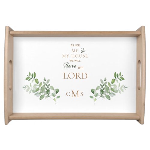 As for Me  My House Gold Monogram Foliage Serving Tray