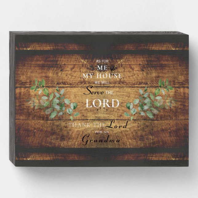 As for Me & My House We will Serve the Lord Wooden Box Sign (Front Horizontal)