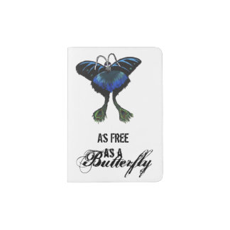 As free as a Butterfly Peacock Butterbird Feelings Passport Holder